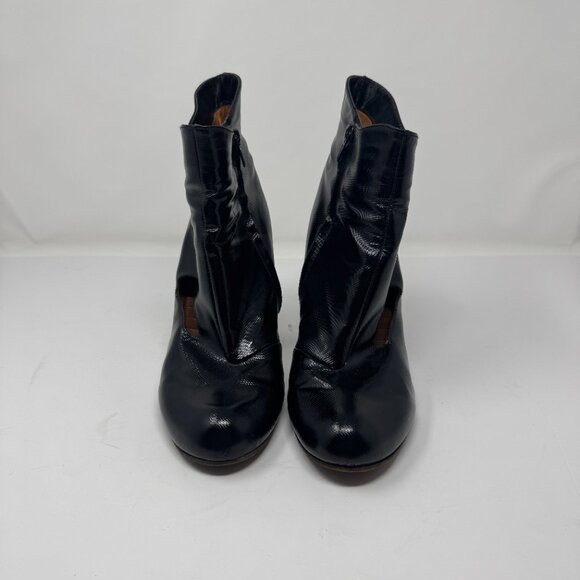 chie mihara black leather cut out heeled boots EU 41 US 11 - Picture 3 of 11